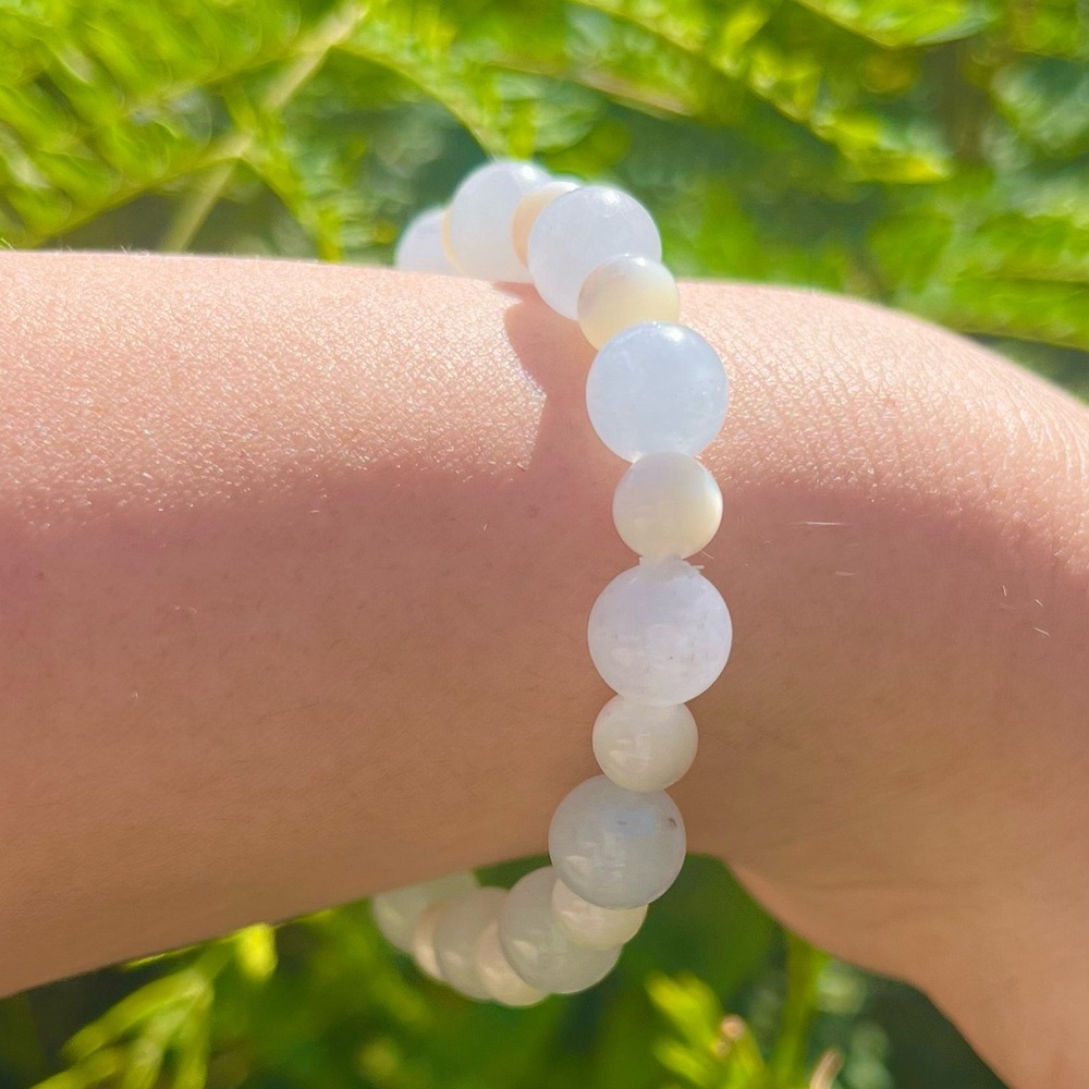 Cloud Nine ☁️ Aquamarine & Shell Balancing Bracelet